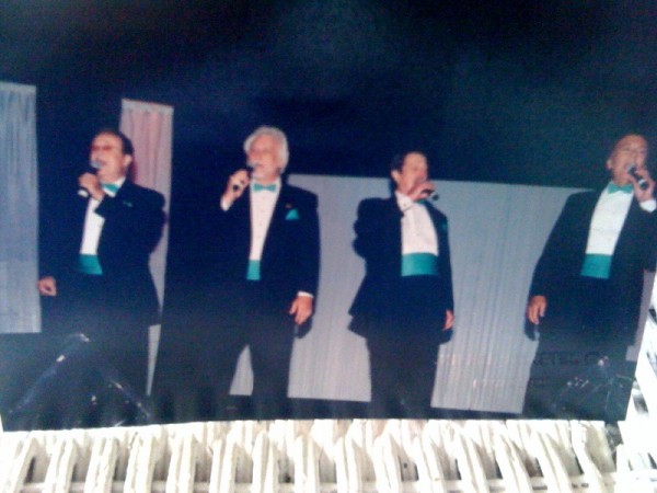 The Jordanaires perform for Patsy's Elvis Fans Choice Awards.  (Left to right: Gordon Stoker, Curtis Young, Louis Nunnley, Ray Walker)
